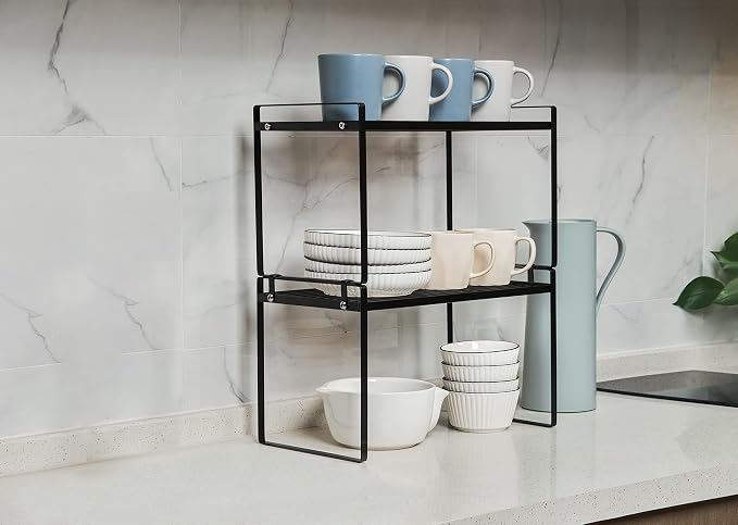 2Pack Cabinet Shelf Organizer Storage Rack Space Saving - Image 2