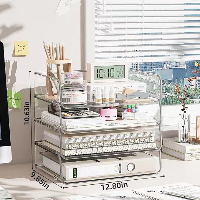 4-Tier Transparent Desktop Organizer - Image 3