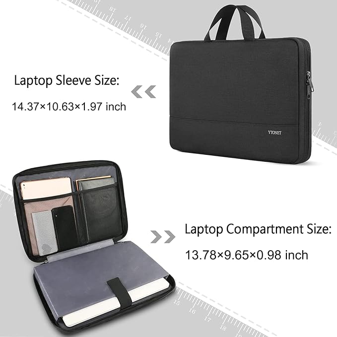 Ytonet 14 Inch Laptop Sleeve Case, Slim TSA Laptop Cover - Image 3