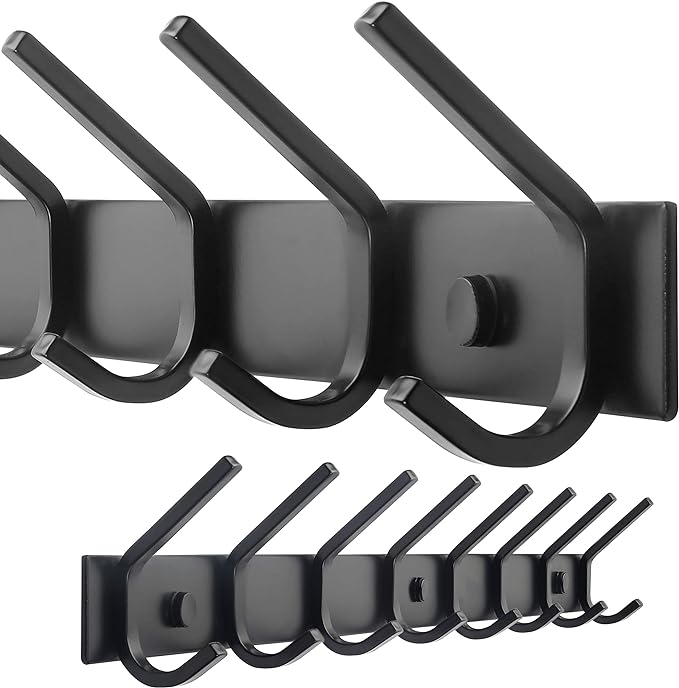 WEBI Coat Rack Wall Mounted, 8 Coat Hooks by WEBI