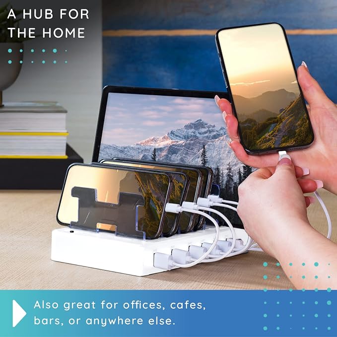 Charging Station for Multiple Devices – 6-Port USB Charging Dock for Apple & - Image 5