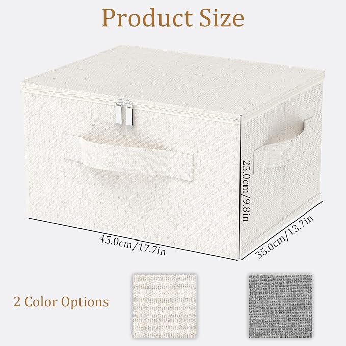 Underbed Storage Box with Lid, Foldable Clothes Organizers, Fabric Bins - Image 6