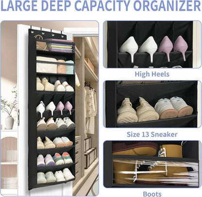 FENTEC 1 Pack 8 Shelves Over The Door Shoe Organizer, Shoe Rack - Image 4