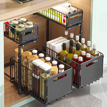 Under Sink Organizer 1 Pack, Pull Out Cabinet Organizer Shelf, Kitchen Bathroom - Image 2