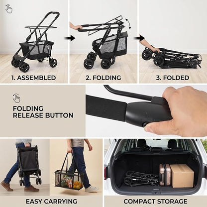 Super Deal Folding Shopping Cart - Image 7