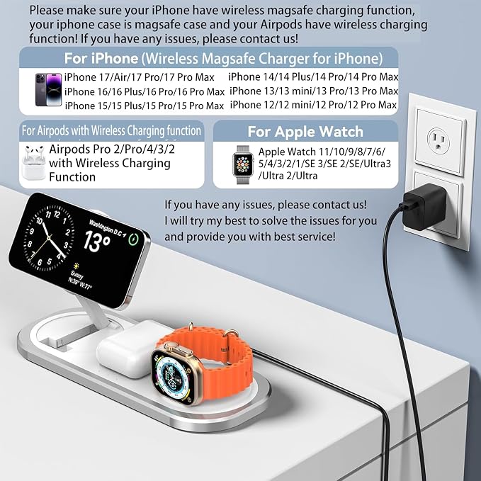 3 in 1 Fast Wireless Charger Stand - Image 3
