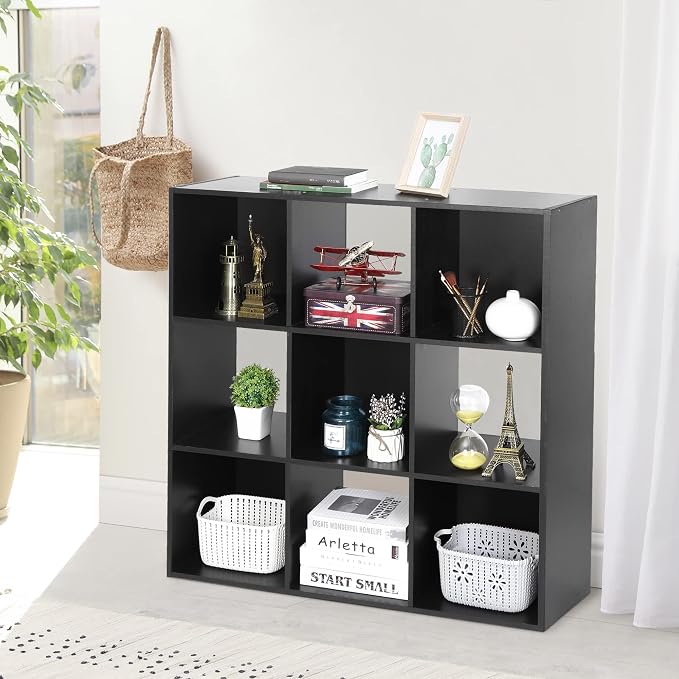 ZenStyle 9 Cube Storage Shelf Organizer, Wooden Bookshelf System Display Cube - Image 8