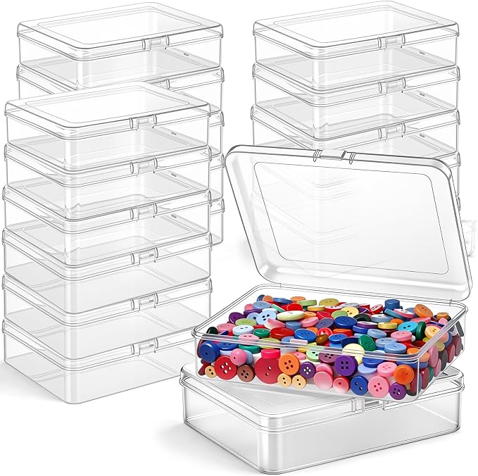 Jetec 18 Pieces Mini Plastic Clear Beads Storage Containers Box by Jetec