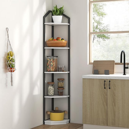 Fun Memories 5 Tier Corner Shelf, 70” Corner Shelf Stand, Corner Bookshelf - Image 5
