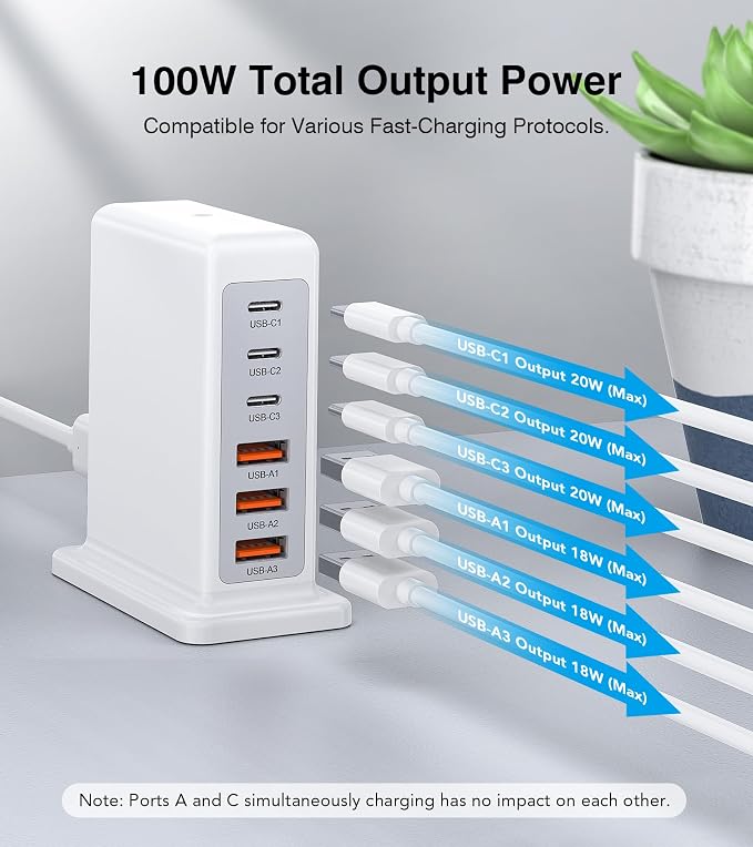 USB Charger 100W, Charging Station - Image 2