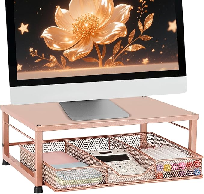 Small Laptop Stand for Desk, Monitor Stand Riser, Office Desk Accessories by Illuminatinglifewiththewarmthandloveoflight