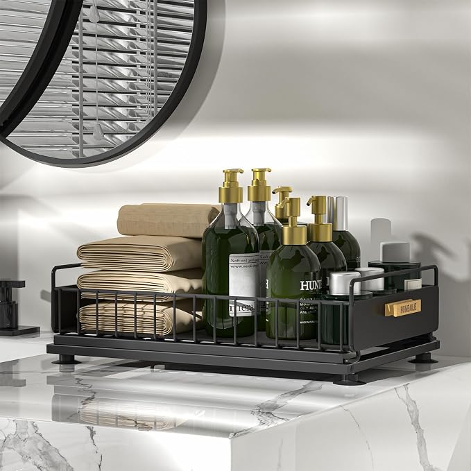 Under Sink Organizer, Single Tier Metal Pull Out Sliding Drawer Shelf - Image 7