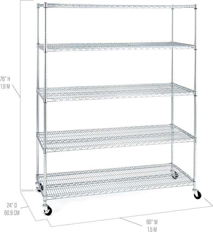 Seville Classics UltraDurable Heavy Duty NSF Solid Steel Wire Rack Storage Unit - Image 5