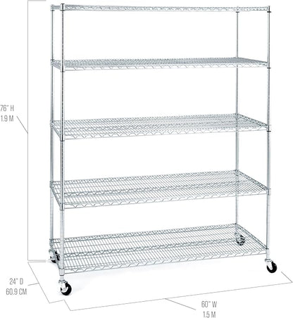 Seville Classics UltraDurable Heavy Duty NSF Solid Steel Wire Rack Storage Unit - Image 5
