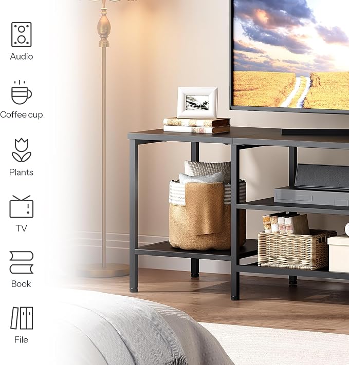HOOBRO TV Stand with Power Outlets to 65 Inches, TV Console Table with Open - Image 4