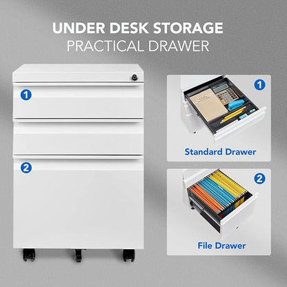 FLEXISPOT Mobile File Cabinet for Home Office Under Desk Storage - Image 5