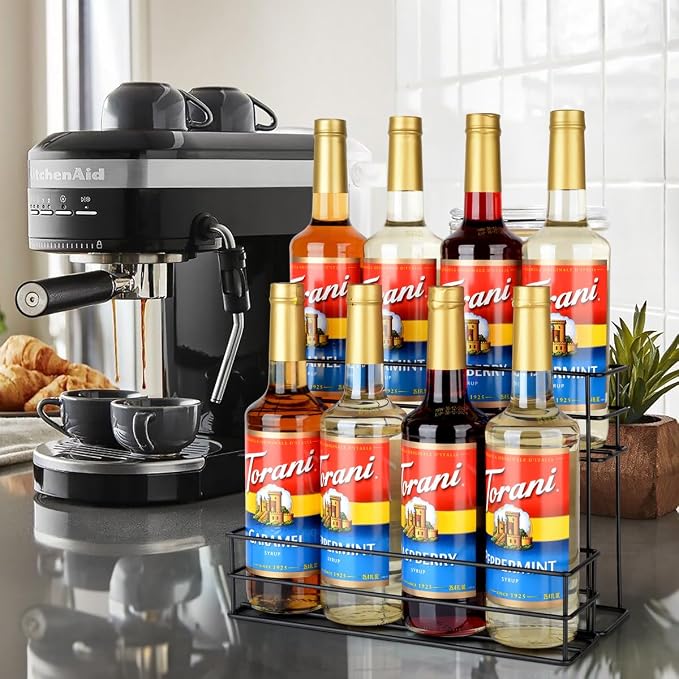 8 Bottle Capacity Coffee Syrup Organizer 2 Tier Coffee Syrup Stand Shelf - Image 7