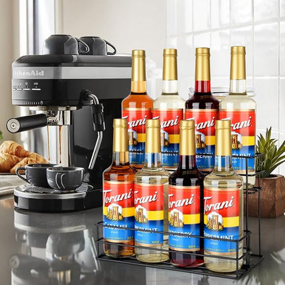 8 Bottle Capacity Coffee Syrup Organizer 2 Tier Coffee Syrup Stand Shelf - Image 7