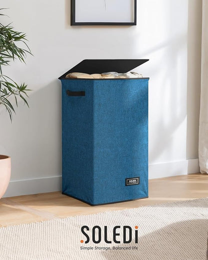 SOLEDI Laundry Hamper with Lid 90L Large & Tall Collapsible Laundry Basket - Image 8