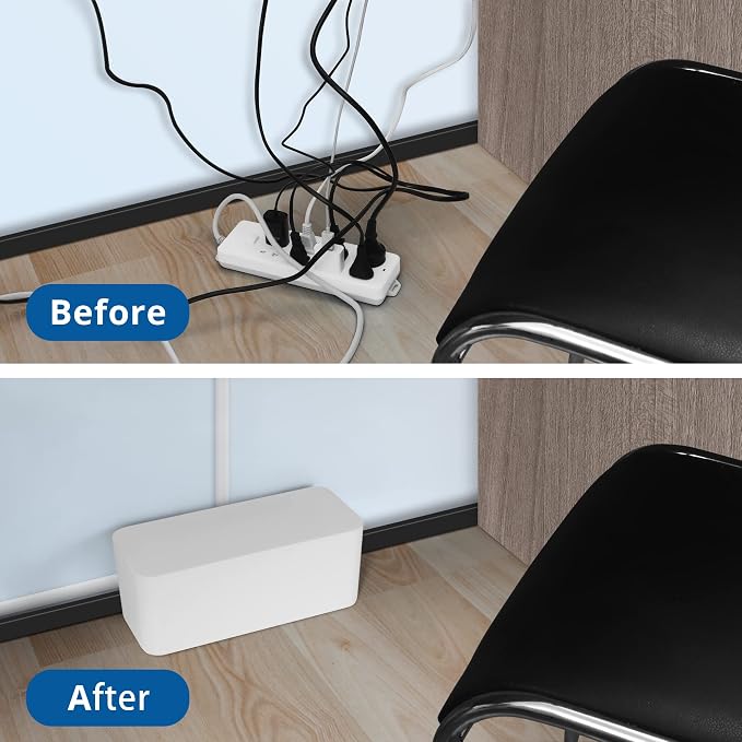ZhiYo Cable Management Box White, Cord Hider Box to Conceal Power Strips on - Image 8