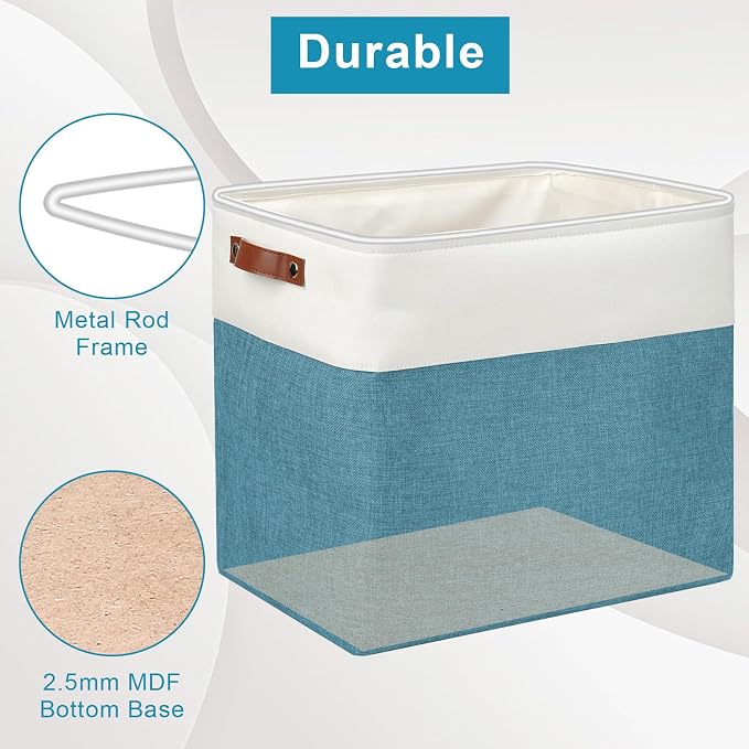 Large Fabric Storage Baskets | 50L Storage Bins, Decorative Linen Closet Baskets - Image 4