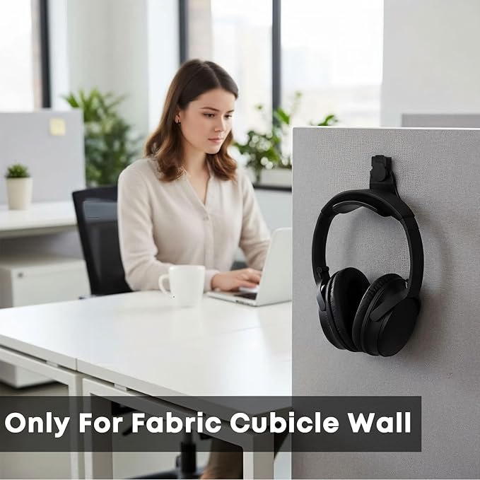 Fabric Wall Headphone Stand for Office, Cubicle Headphone Holder for Work Decor - Image 6
