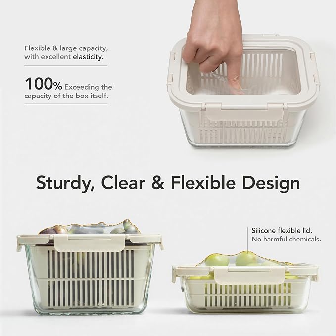 GENICOOK Glass Produce Storage Containers - Image 2