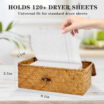 Dryer Sheet Holder, Woven Seagrass Dryer Sheet Container - Image 2
