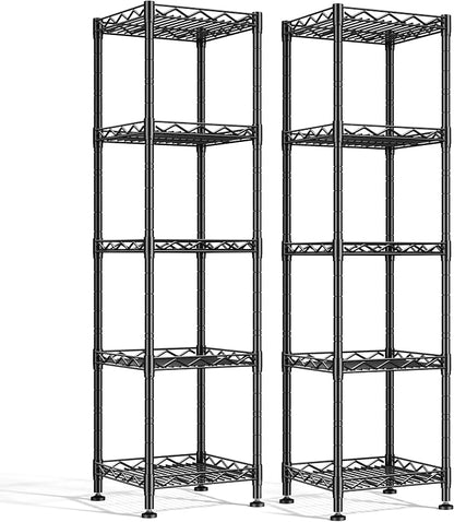 DurayLoly Set of 2 Storage Shelves-5 Tier Metal Shelving Adjustable Wire by Durayloly