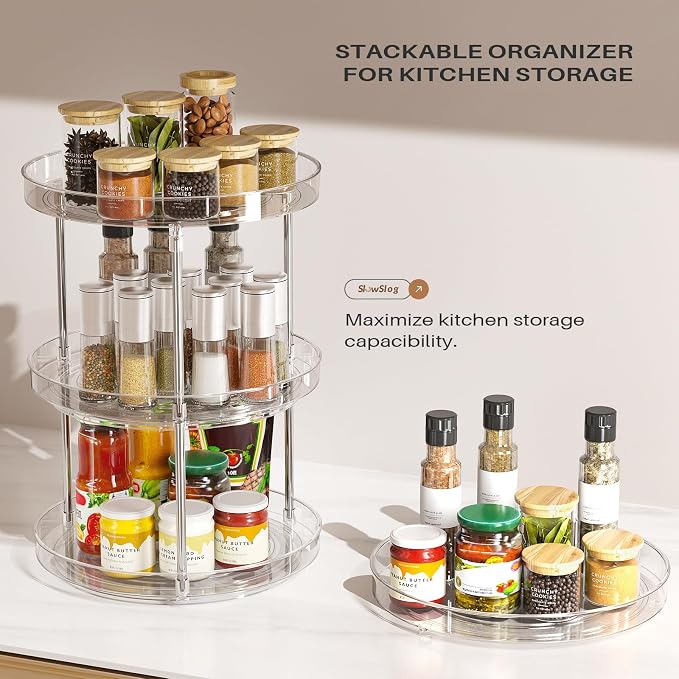 2 Pack 2 Tier Lazy Susan Turntable Organizer, Spice Rack - Image 6