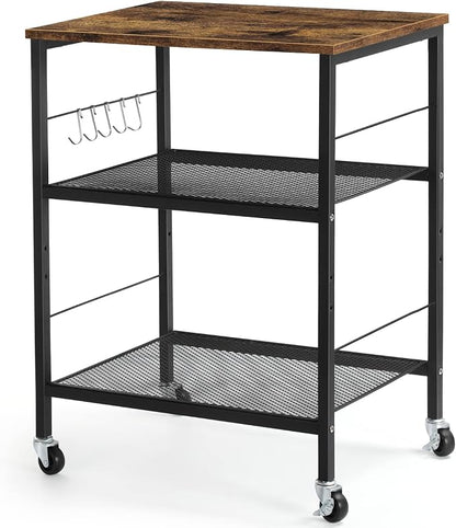 LIANTRAL Rolling Cart, 3-Tier Utility Microwave Bar Coffee Cart Kitchen Storage by LIANTRAL