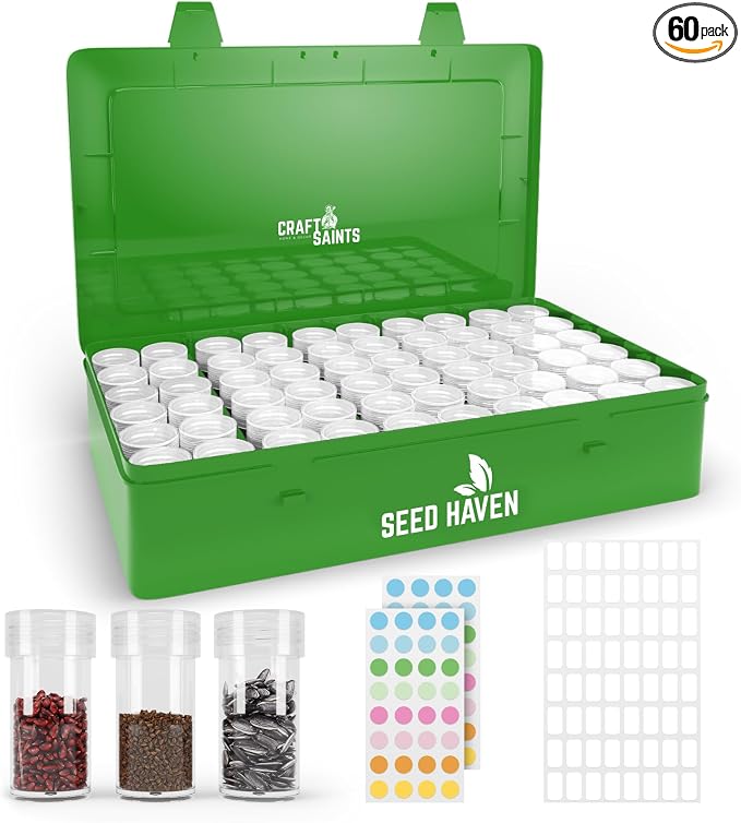 Seed Organizer Storage Box, Seed Holder Packet Organizer, Seed Vault Container by CraftSaints