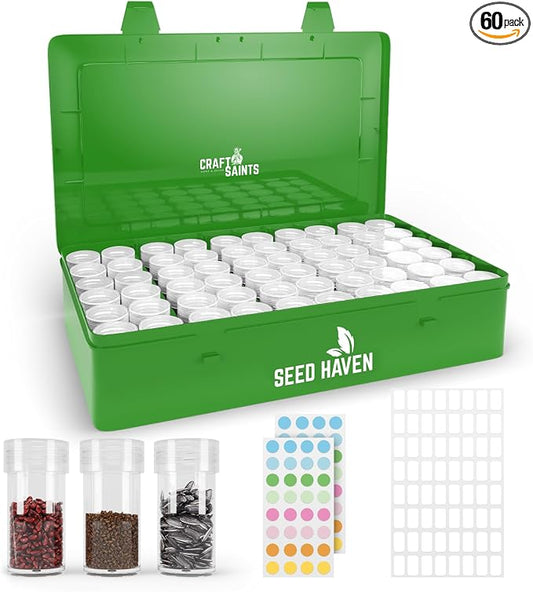 Seed Organizer Storage Box, Seed Holder Packet Organizer, Seed Vault Container by CraftSaints