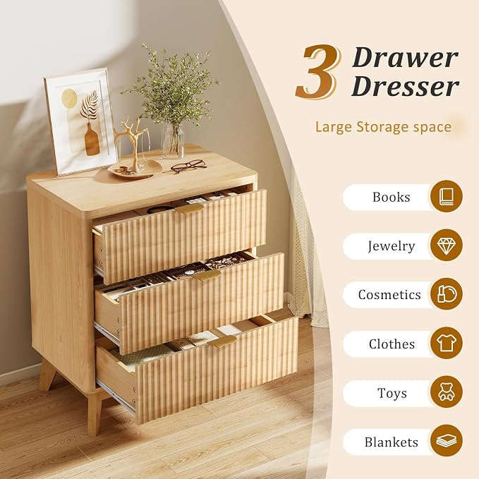 LYNCOHOME Fluted Night Stand - Image 3