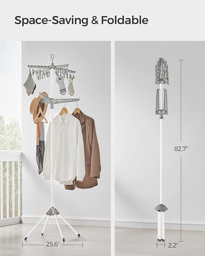 SONGMICS 2-Tier Clothes Drying Rack, 72-Inch Folding Laundry Drying Rack - Image 3