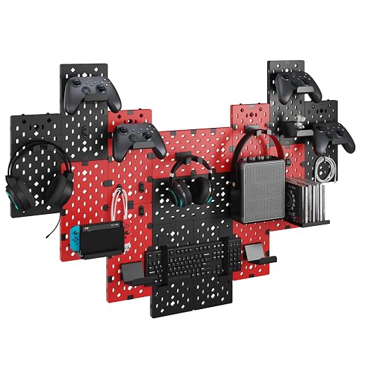 PEGZONE Controller and Headphone Holder Wall Mount, Modular Gaming Pegboard by Pegzone