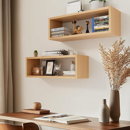 24in Floating Cube Shelves Set of 2, Display Shelves Wall Mount, Decorative - Image 2
