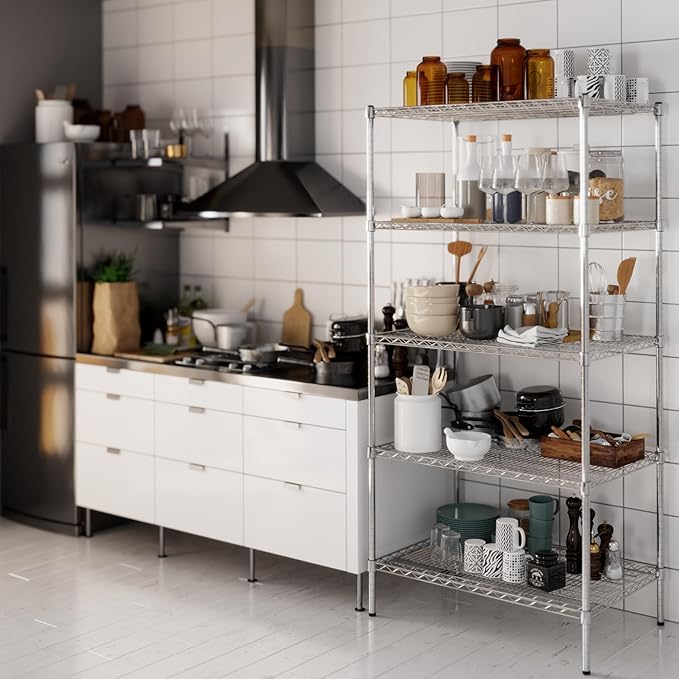 24" Deep x 36" Wide x 74" Height Wire Shelving Kit | 5-Tier | NSF Commercial - Image 8