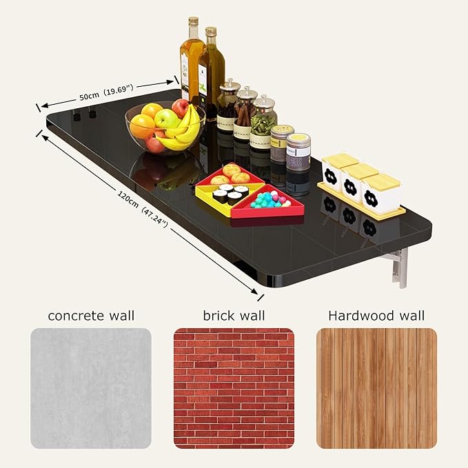 Wall Mounted Folding Wood Table, Folding Table - Image 2