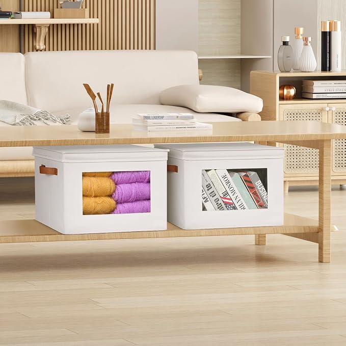 Univivi Storage Boxes with Lids Fabric Foldable Storage Bin - Image 6
