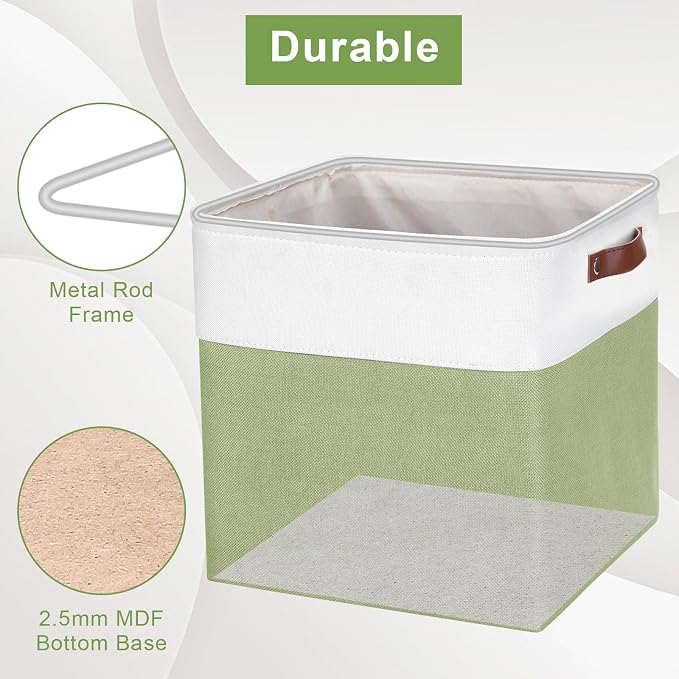 13x13 Cube Storage Bins, Collapsible Fabric Storage Box, 4 Pack Closet Baskets - Image 4