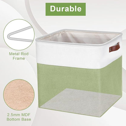 13x13 Cube Storage Bins, Collapsible Fabric Storage Box, 4 Pack Closet Baskets - Image 4