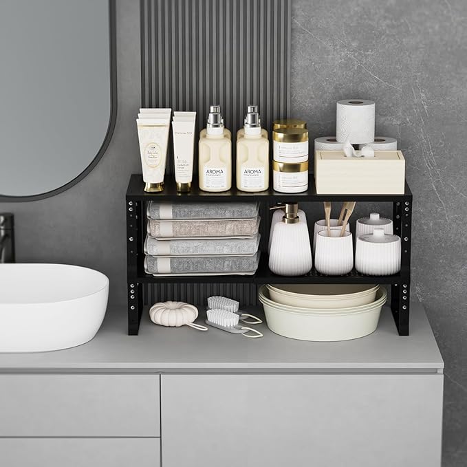 Expandable Cabinet Shelf Organizer Storage Spice Rack Shelves - Image 3