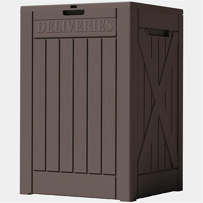 Lockable Outdoor Storage Box 52 Gallon, All-Weather Resin Deck Box by Acurax