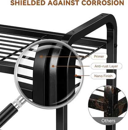 3 Tier Simple Shelf Organizer for Indoor Outdoor, Waterproof Heavy Duty Steel - Image 6