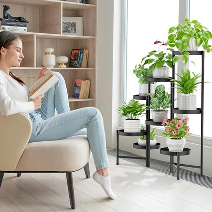 iDavosic.ly Plant Stand Indoor Outdoor, 8 Tier Corner Metal Flower Display - Image 6