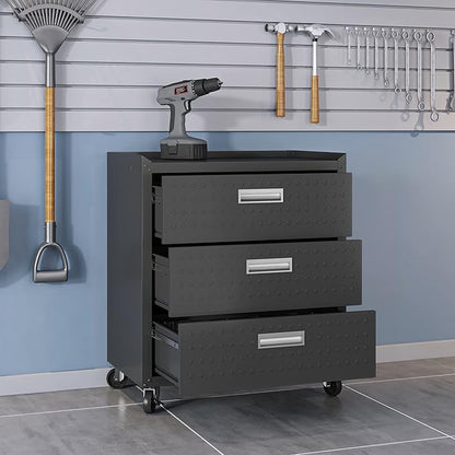 Manhattan Comfort Fortress 31.5-Inch Rolling Garage Tool Chest, 3-Drawer - Image 5