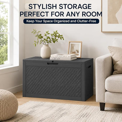 120 Gallon Outdoor Storage Box, Resin Deck Box Waterproof & Lockable, Patio - Image 5