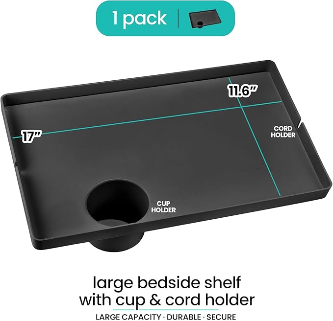 Modern Innovations Large Black Bedside Shelf - Image 2