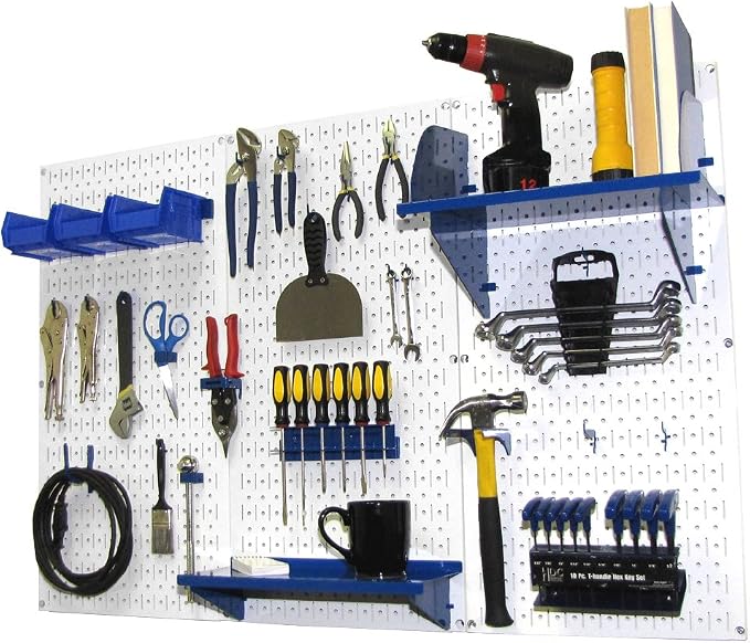 Wall Control Pegboard Organizer 4 ft. Metal Pegboard Standard Tool Storage Kit by Wall+Control